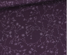 Viskose - Blusenstoff - Light & Lush - Zarte Blätter - Violett