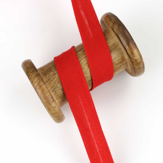 1 Meter Schrägband - Baumwolle - Uni - 20mm - Rot