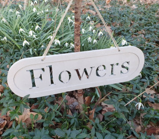 Silikon - Gießform - Dekoschild - Flowers - zum Aufhängen - vielfältig nutzbar