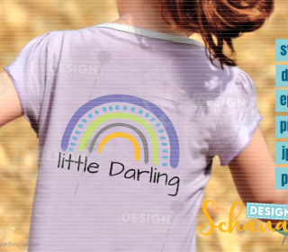 Plotterdatei für Baby Kleinkinder Regenbogen mit Schriftzug Little Darling