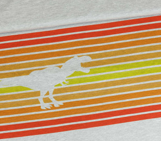 Sommersweat - Paneel - Colorful Stripes - Dinosaurier 2- orange - grau - meliert - abby and me 