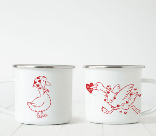 Emaille Becher - Valentine Goose - Be Mine