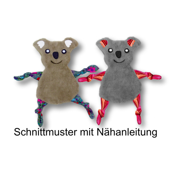 Schnittmuster mit Nähanleitung Koala Kuscheltuch, Kuscheltier, Schmusetuch