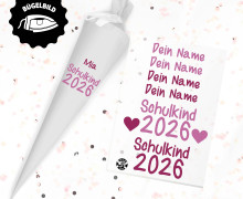 Onkel Bo's Bügelbilder - DIN A5 - Schulkind - Dein Name - BestFontEvar - Rosa