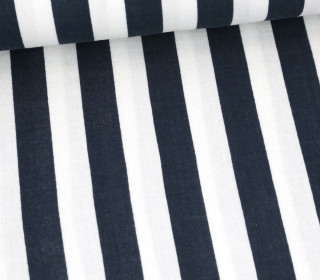 Musselin - Muslin - Double Gauze - Streifen - Schnuffeltuch - Windeltuch - Weiß/Stahlblau