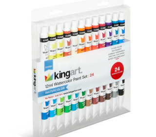Aquarellfarben Set - 24x 12ml - Schnell trocknend - kingart STUDIO - 24 Farben