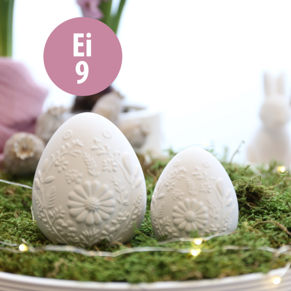 Silikon - Gießform - Osterei - Blumen-Variationen - Groß - Ei 9 - vielfältig nutzbar