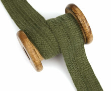 1 Meter Einfassband - Wolltresse - Falztresse - 30mm - Uni - Olivgrün