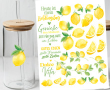 Rub-On Sticker - Zitronen - Lieblingstag - Tante Henni Rubon - vielfältig nutzbar