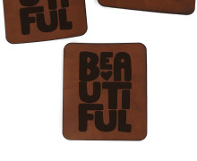 1 XXL KUNSTLEDER LABEL - Dunkelbraun - BEAUTIFUL