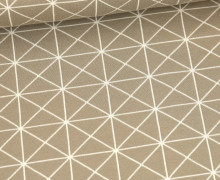 Bio-Jacquard - 2Farb Spezial Jacquard Jersey - Cross Square - Wonderland - Taupe/Warmweiß - Hamburger Liebe