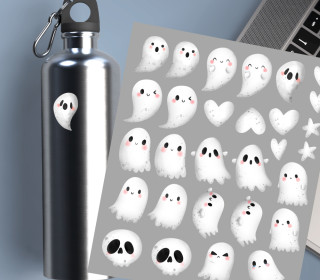 Rub-On Sticker - Weiße Schatten - Geister - Tante Henni Rub-Ons - vielfältig nutzbar - Halloween