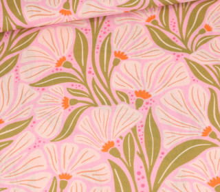 Tislin - leichter Dekostoff - frischer Frühling - tanzende Blumen - Rosa - Sanne Paul - abby and amy