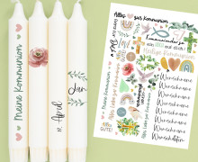 DIN A4 - Tattoofolie - Kommunion - für Kerzen / Keramik
