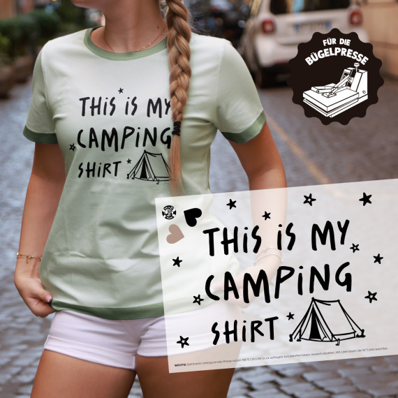 Onkel Bo's Bügelbilder - DIN A4 - This is my camping shirt - BIG