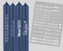 DIN A4 - Tattoofolie - Meerliebe - Weiß - für Kerzen / Keramik