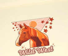 Sommersweat - Wild West - Pferd - Paneel - Ecru - Bio Qualität - abby and me