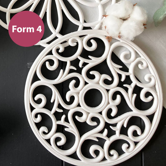 Silikon - Gießform - Untersetzer - filigrane Muster - offenes Design - Form 4 - vielfältig nutzbar