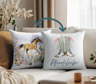 Genähtes Kissen inkl. Inlet - Pferde - Pferdeliebe - Mein Hanseherz