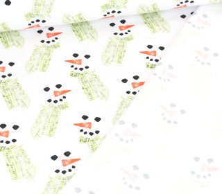 Leichter Kuschelsweat - Schneemänner - Weiß/Grün