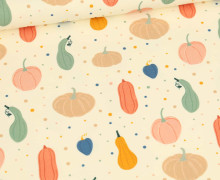 Sommersweat - Herrlicher Herbst - Kürbisse - Ecru - Bio Qualität - abby and me