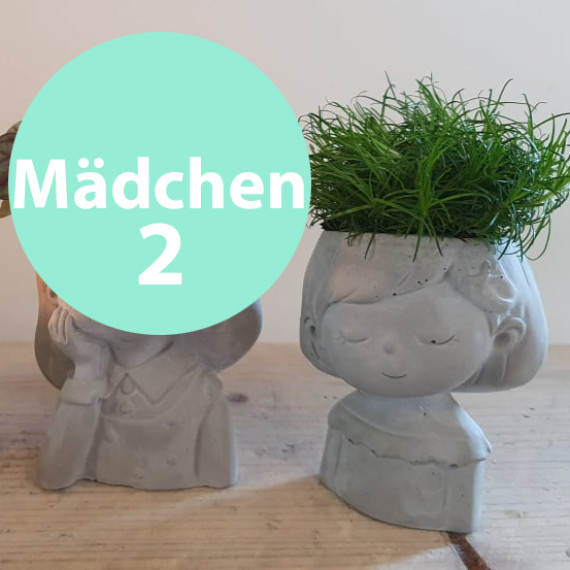 Silikon - Gießform - Pflanztopf - Kerzenhalter - für Teelichter - Mädchen & Junge - Mädchen 2 - vielfältig nutzbar