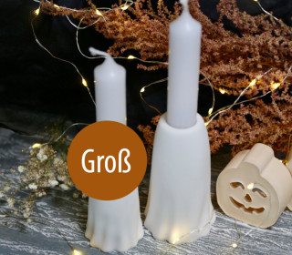 Silikon - Gießform - Kerzenhalter - Gespenst - für Stabkerzen - Groß - vielfältig nutzbar