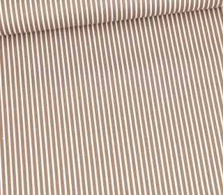 Baumwolle - Webware - Stripe - Weiß/Braun