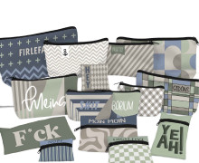 DIY-Nähset - Softshell - Fleece - 15 Stift - und Kramtaschen - Firlefanz - Blau/Beige/Mint - abby and amy