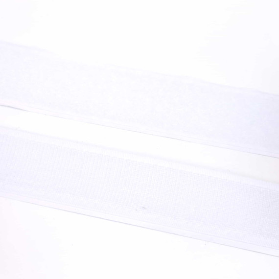 1 Meter Klettband - Klettverschluss - Selbstklebend - Hook & Loop - 25mm - Weiß
