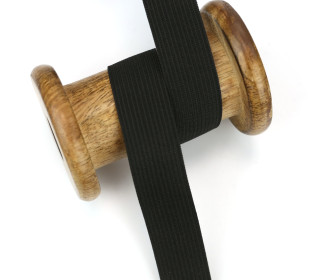 2,5 Meter Gummiband - Zugeschnitten -  Uni - 20mm - Schwarz