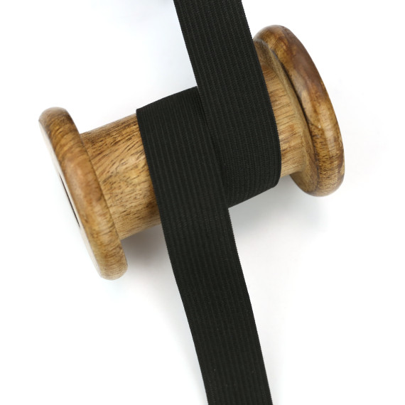 2,5 Meter Gummiband - Zugeschnitten -  Uni - 20mm - Schwarz