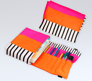 DIY-Nähset - Buch-Organizer - Tropical Stripes - Softshell - abby and amy