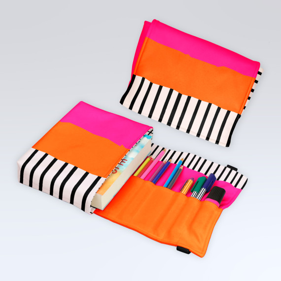 DIY-Nähset - Buch-Organizer - Tropical Stripes - Softshell - abby and amy