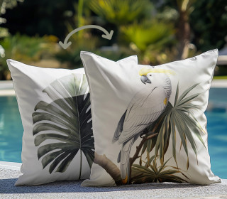 Genähtes Kissen inkl. Inlet - Tropical Jungle - Kakadu - Mein Hanseherz