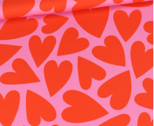 Outdoorstoff - Vibrant Valentine - Große Herzen - Rosa - abby and amy