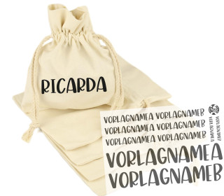 Onkel Bo's Bügelbilder - DIN A5 - 2 Namen - lang - Blockschrift