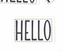 1 XXL GLITZERLABEL - Creme - HELLO