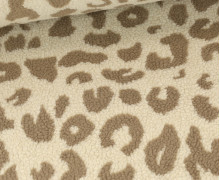 Teddystoff - Teddy Jacquard - Leopard - Beige/Hellbraun