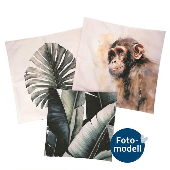 FOTOMODELL - Kissen-Set fertig genäht - Tropical Jungle - Green - Outdoorstoff