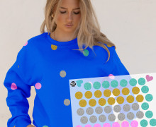 Onkel Bo's Bügelbilder - DIN A4 - Konfetti - Punkte - Glitzer Optik - Mix