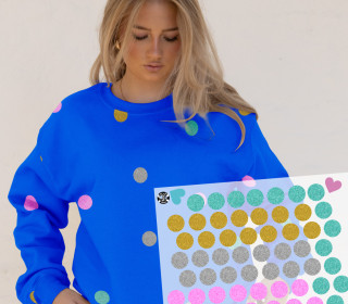 Onkel Bo's Bügelbilder - DIN A4 - Konfetti - Punkte - Glitzer Optik - Mix