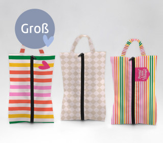 DIY-Nähset - 3 Schuhbeutel - GROß (bis Gr. 45) - Pretty Little Things - Outdoorstoff - abby and amy