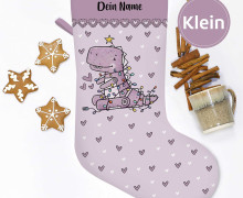 DIY-Nähset - Nikolaussocke - KLEIN - Softshell - RoboTreeRex - Flieder/Lila - Katzengold Designs