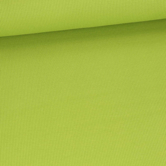 Jersey - Feine Rippen - Bündchen - Uni - Maigrün