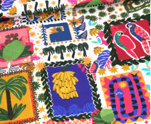 Baumwoll Satin - Webware - Summer Patchwork - Weiß