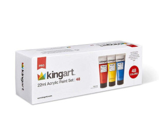 Künstler Acrylfarben Set - deckende Farben - 48x 22ml - Wasserlöslich - kingart STUDIO - 48 Farben
