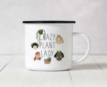 Emaille Becher - Crazy Plant Lady