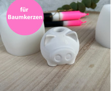 Silikon - Gießform - Glücksschweinchen - Kerzenhalter - für Baumkerzen - vielfältig nutzbar