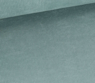Cord - Breitcord - Leicht Elastisch - 320g - Washed-Look - Uni - Pastelltürkis